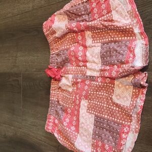 BP Holiday Pajama Shorts  Trees Fair Isle Print Red White